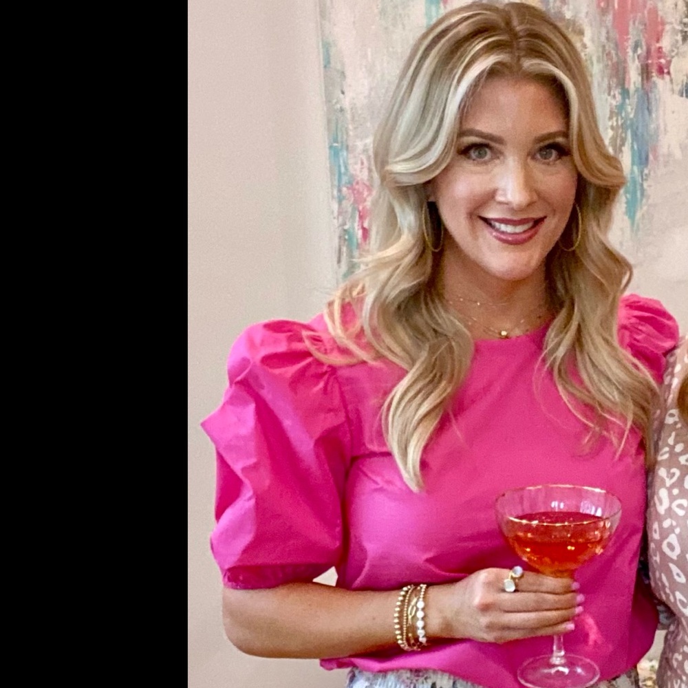 English Factory Fuchsia Puff Sleeve Blouse